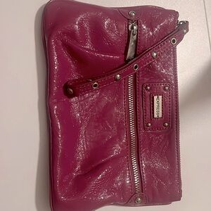Deep pink wristlet/cosmetic travel bag